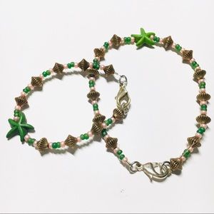 Kid and Women Camo Green Starfish Ankle + Bracelet
